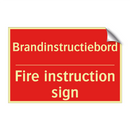 Brandinstructiebord - Fire instruction sign