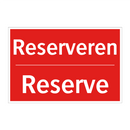 Reserveren - Reserve