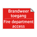 Brandweer toegang - Fire department access