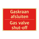 Gaskraan afsluiten - Gas valve shut-off