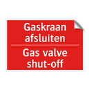 Gaskraan afsluiten - Gas valve shut-off