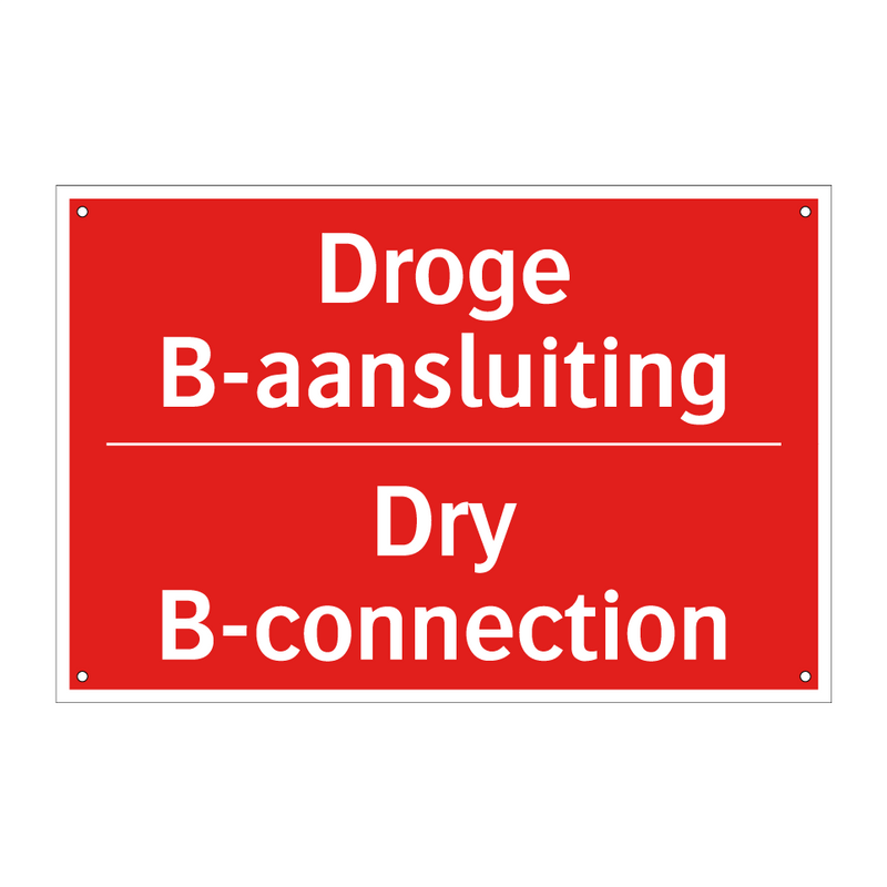 Droge B-aansluiting - Dry B-connection