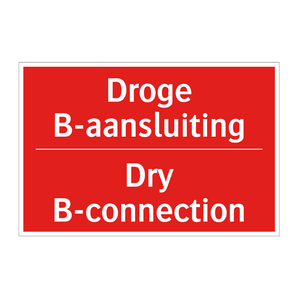 Droge B-aansluiting - Dry B-connection