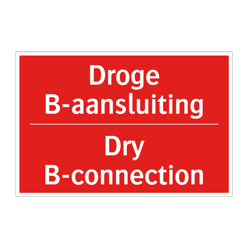 Droge B-aansluiting - Dry B-connection