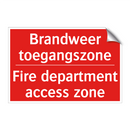 Brandweer toegangszone - Fire department access zone
