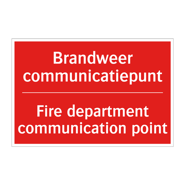 Brandweer communicatiepunt - Fire department communication point