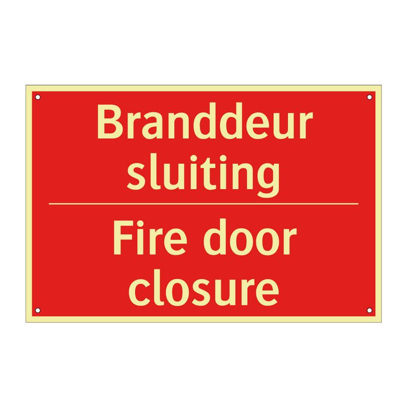 Branddeur sluiting - Fire door closure