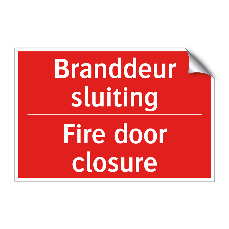Branddeur sluiting - Fire door closure