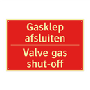 Gasklep afsluiten - Valve gas shut-off