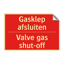 Gasklep afsluiten - Valve gas shut-off