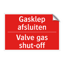 Gasklep afsluiten - Valve gas shut-off