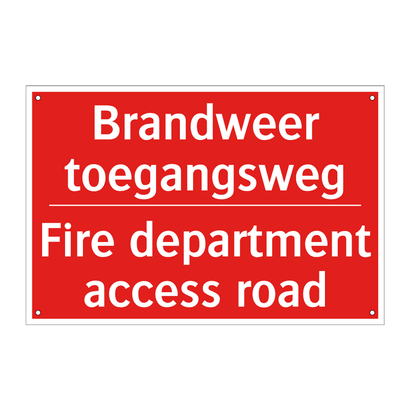 Brandweer toegangsweg - Fire department access road