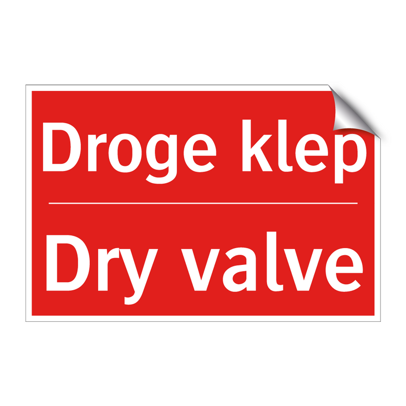 Droge klep - Dry valve