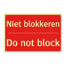 Niet blokkeren - Do not block