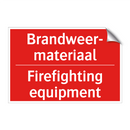 Brandweer- materiaal - Firefighting equipment