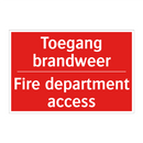 Toegang brandweer - Fire department access
