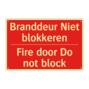 Branddeur Niet blokkeren - Fire door Do not block