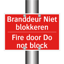 Branddeur Niet blokkeren - Fire door Do not block
