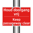 Houd doorgang vrij - Keep passageway clear
