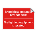 Brandblusapparatuur bevindt zich: - Firefighting equipment is located: