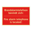Brandalarmtelefoon bevindt zich: - Fire alarm telephone is located: