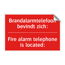 Brandalarmtelefoon bevindt zich: - Fire alarm telephone is located: