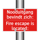 Nooduitgang bevindt zich: - Fire escape is located: