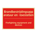 Brandbestrijdingsapparatuur en -toestellen - Firefighting equipment and devices