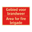 Gebied voor brandweer - Area for fire brigade