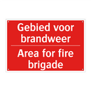 Gebied voor brandweer - Area for fire brigade