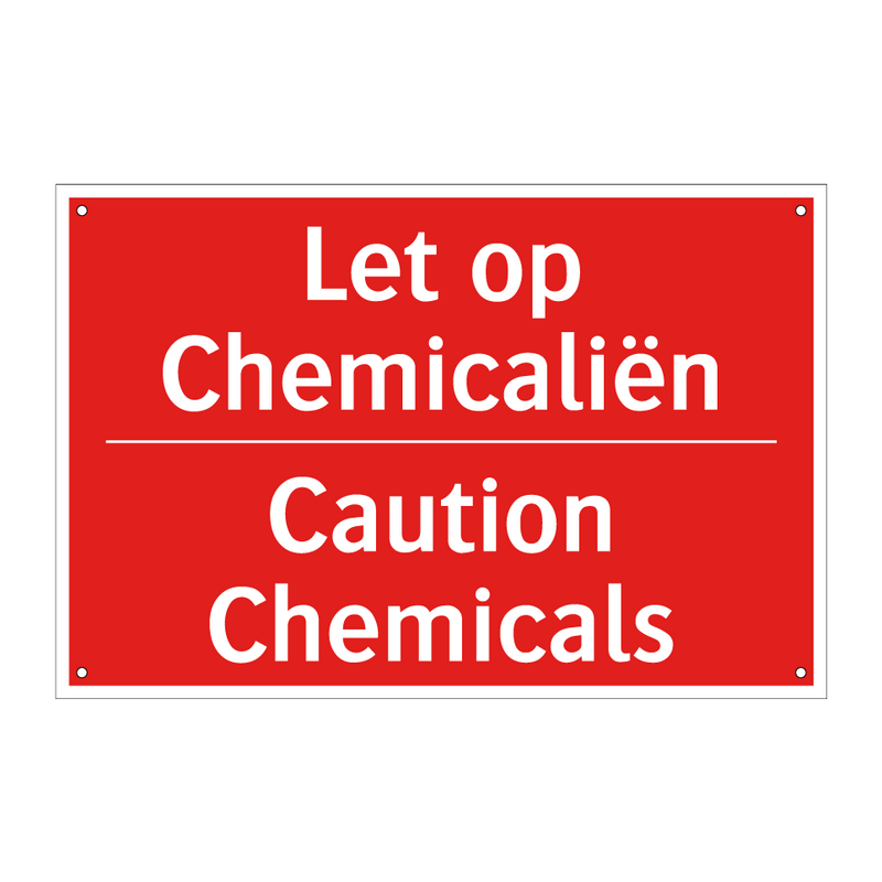 Let op Chemicaliën - Caution Chemicals