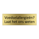 Voedselallergieën? Laat het ons weten & Voedselallergieën? Laat het ons weten