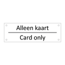 Alleen kaart - Card only & Alleen kaart - Card only & Alleen kaart - Card only