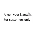 Alleen voor klanten - For customers only & Alleen voor klanten - For customers only