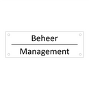 Beheer - Management & Beheer - Management & Beheer - Management