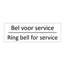 Bel voor service - Ring bell for service & Bel voor service - Ring bell for service