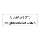 Buurtwacht - Neighborhood watch & Buurtwacht - Neighborhood watch & Buurtwacht - Neighborhood watch