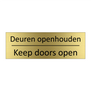 Deuren openhouden - Keep doors open & Deuren openhouden - Keep doors open