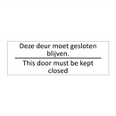 Deze deur moet gesloten blijven /…/ & Deze deur moet gesloten blijven /…/