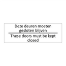 Deze deuren moeten gesloten blijven /…/ & Deze deuren moeten gesloten blijven /…/