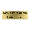 Duwen om te openen - Push to open & Duwen om te openen - Push to open
