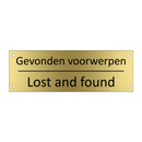 Gevonden voorwerpen - Lost and found & Gevonden voorwerpen - Lost and found