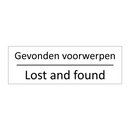Gevonden voorwerpen - Lost and found & Gevonden voorwerpen - Lost and found