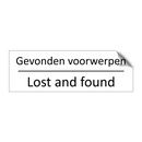 Gevonden voorwerpen - Lost and found & Gevonden voorwerpen - Lost and found