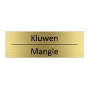 Kluwen - Mangle & Kluwen - Mangle & Kluwen - Mangle