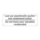 Laat uw waardevolle spullen niet onbeheerd achter /…/