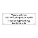 Voedselallergie waarschuwing Bevat noten /…/ & Voedselallergie waarschuwing Bevat noten /…/