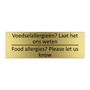 Voedselallergieën? Laat het ons weten /…/ & Voedselallergieën? Laat het ons weten /…/