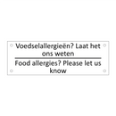 Voedselallergieën? Laat het ons weten /…/ & Voedselallergieën? Laat het ons weten /…/