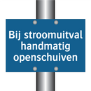 Bij stroomuitval handmatig openschuiven & Bij stroomuitval handmatig openschuiven